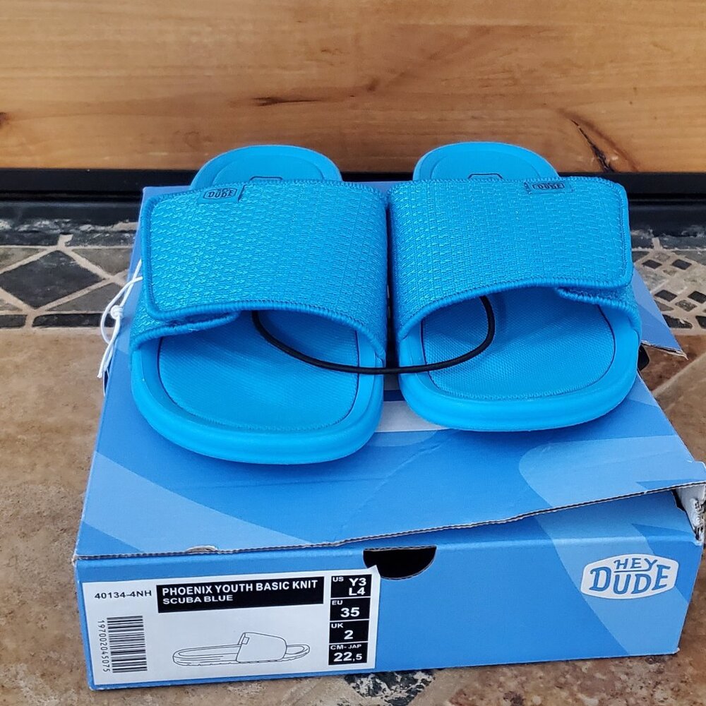 HEY DUDE SCUBA BLUE SLIDES